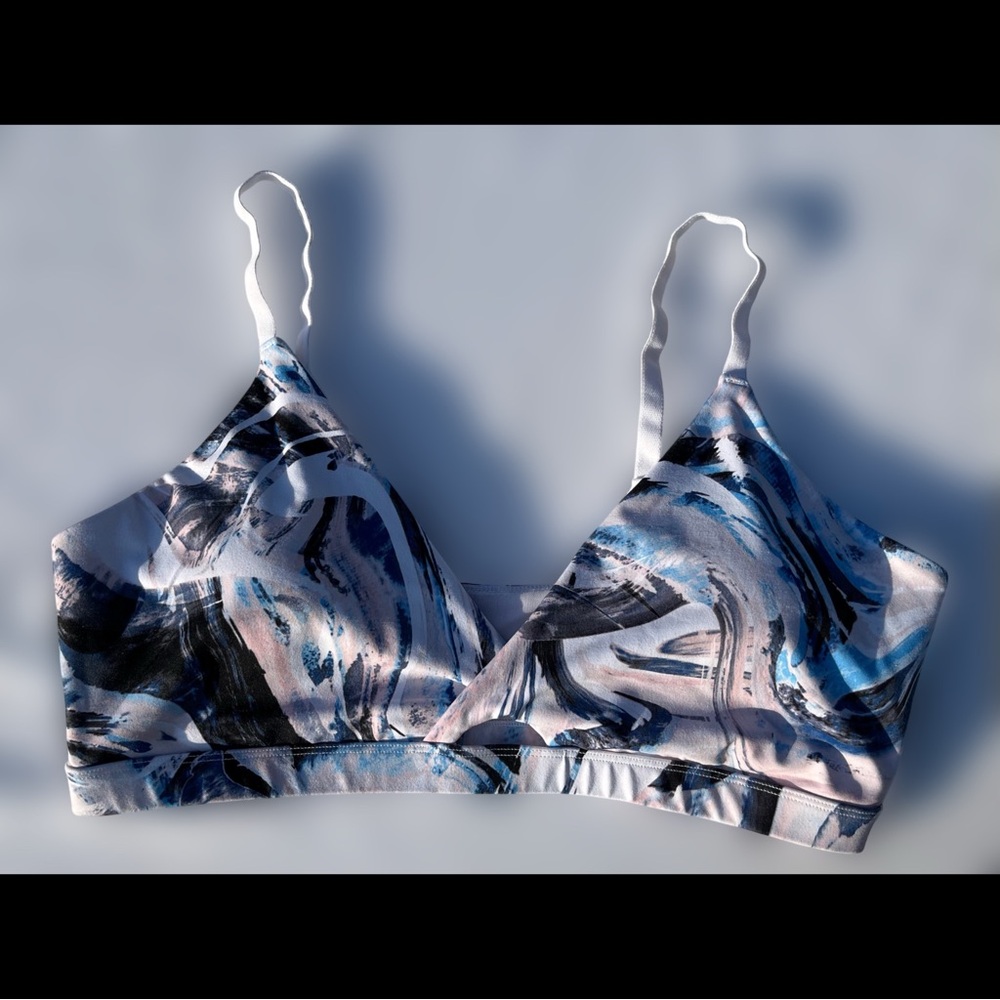 Abstract Marble Print Keyhole Bralette